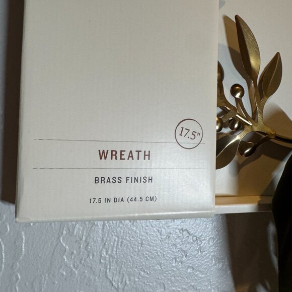 Hearth & Hand with Magnolia Brass Leaf Christmas Wreath Antique Finish NWT - Picture 10 of 10